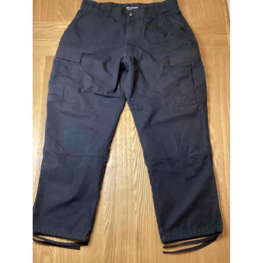 511 Tactical Mens Sz Large Waist (35.5-39) Black RipStop Cargo Pants Style 74003